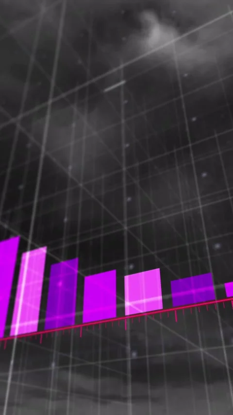 Animation of financial data processing over grid Stock Footage 343996786