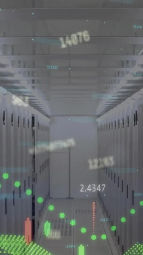 Animation of financial data processing over computer servers Stock Footage 344011695