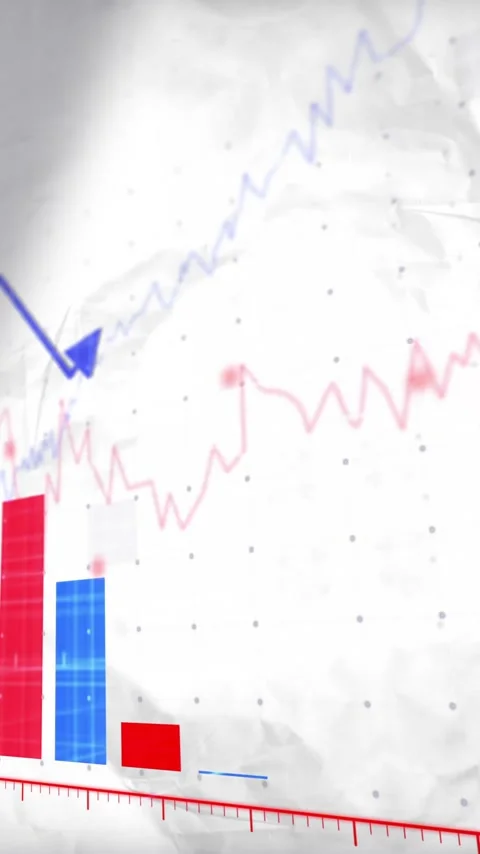 Animation of financial data processing over grid Stock Footage 344012115