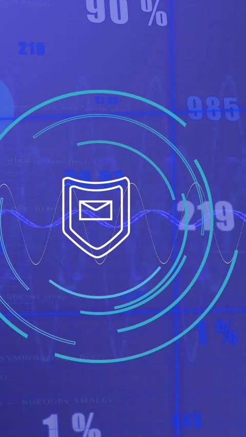 Animation of financial data processing over shield icon Stock Footage 344244156