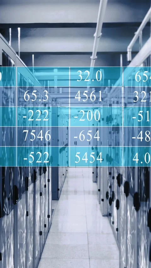 Animation of financial data processing over computer servers Stock Footage 344369782