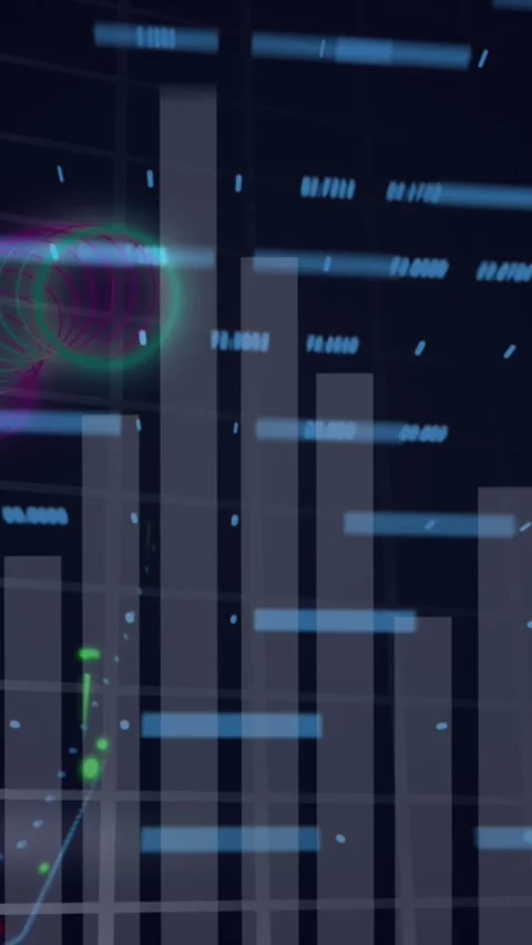 Animation of financial data processing over blue background Stock Footage 344595104