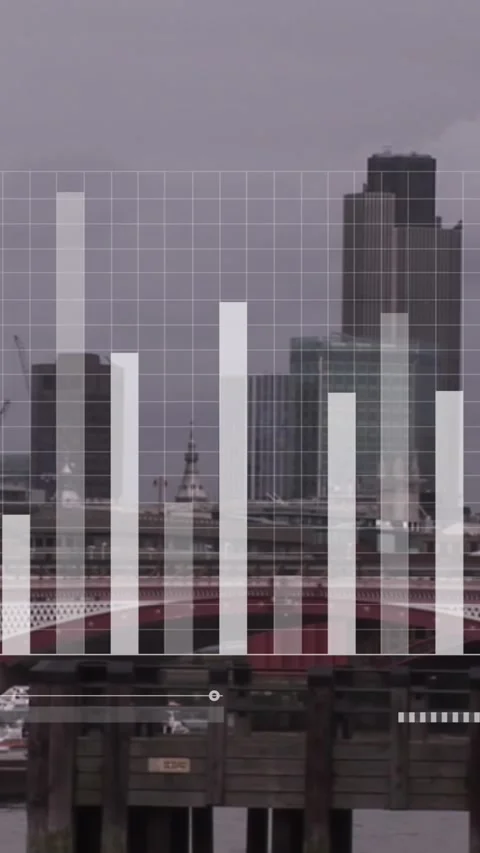 Animation of financial data processing over london cityscape Stock Footage 344614219
