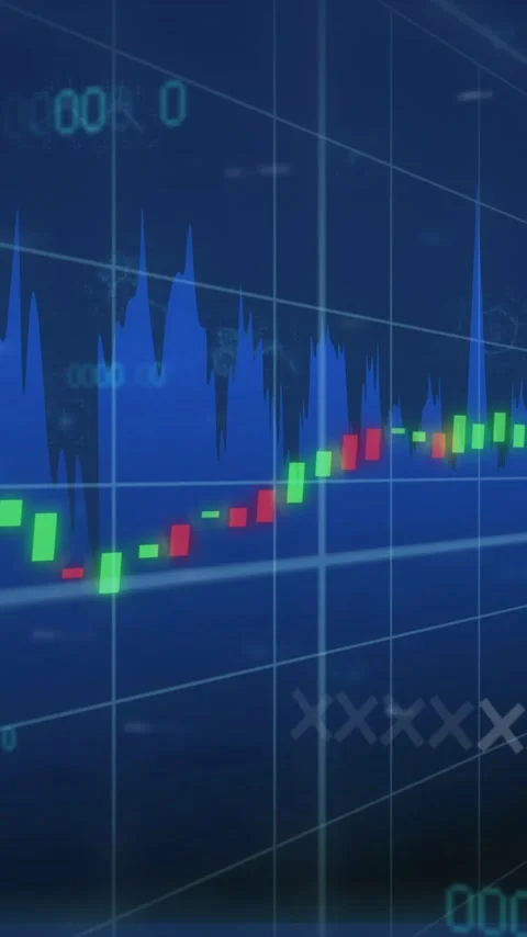 Animation of financial data processing over molecules on black background Stock Footage 344614501
