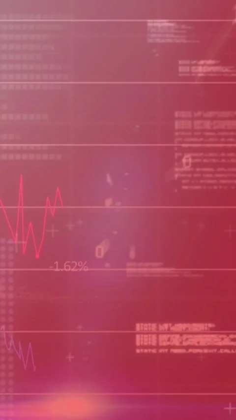 Animation of financial data processing over grid Stock Footage 344636182