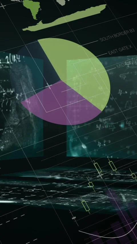 Animation of financial data processing over dark background Stock Footage 344668914