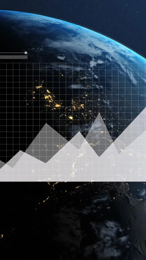 Animation of financial data processing over globe Stock Footage 344678811