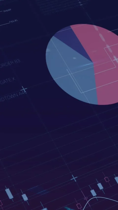 Animation of financial data processing over grid on dark background Stock Footage 344678905