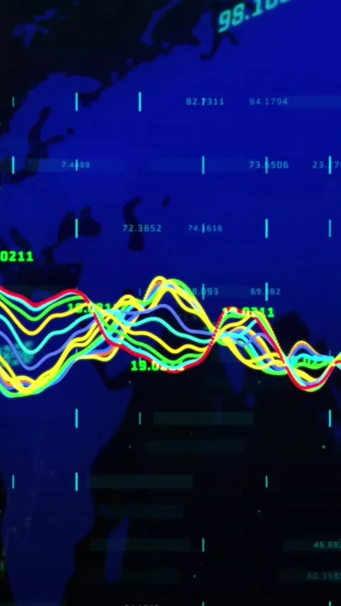 Animation of financial data processing over world map Stock Footage 344693477