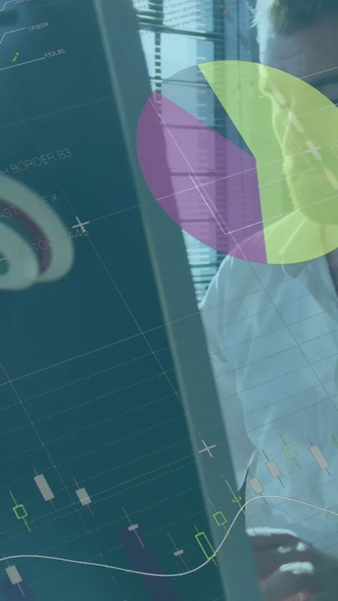 Animation of financial data processing over caucasian businessman Stock Footage 344706228