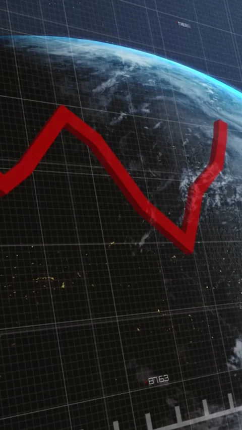 Animation of financial data processing over globe Stock Footage 344706393