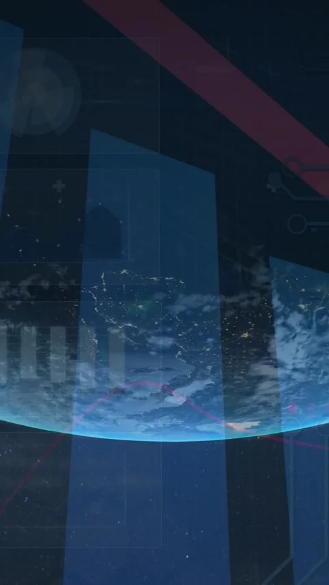 Animation of financial data processing over globe on dark background Stock Footage 344722532