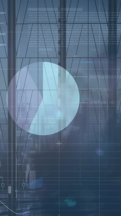 Animation of financial data processing over business people walking in office Stock Footage 344722663