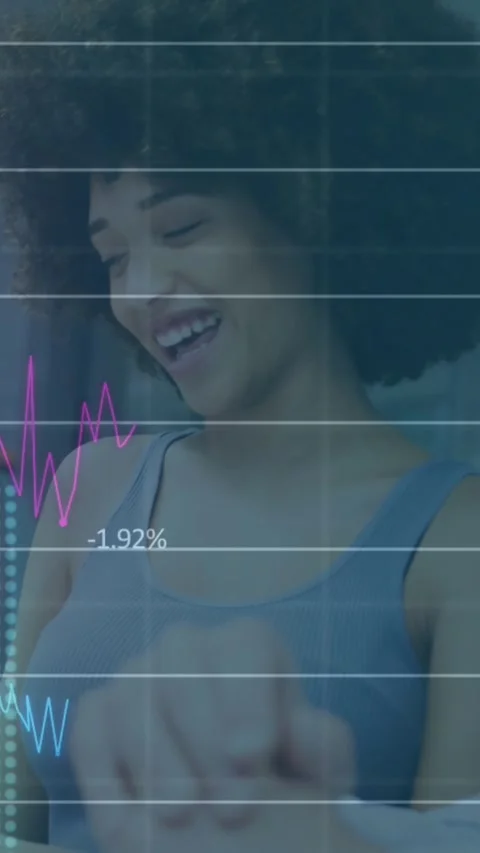 Animation of financial data processing over diverse people in office Stock Footage 344723629