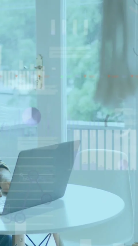 Animation of financial data processing over caucasian businessman in office Stock Footage 344745716