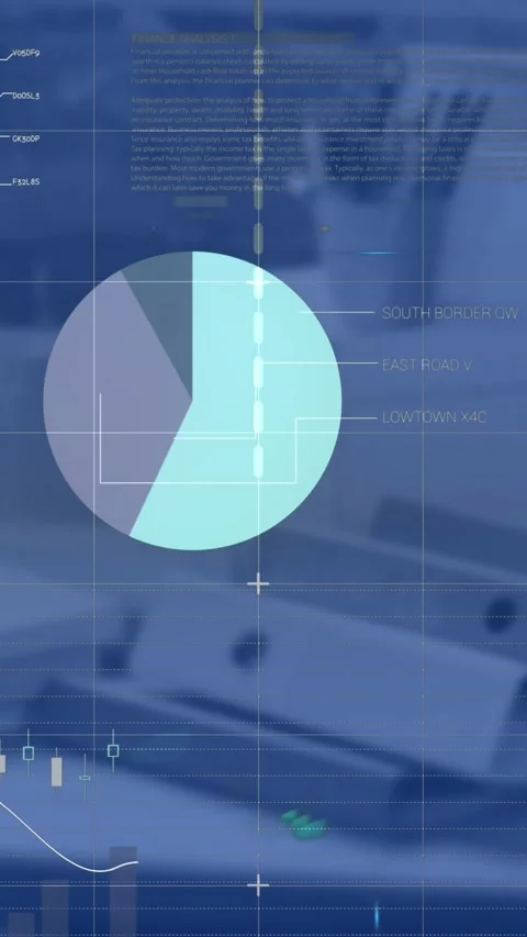 Animation of financial data processing over desk in modern office Stock Footage 344765755