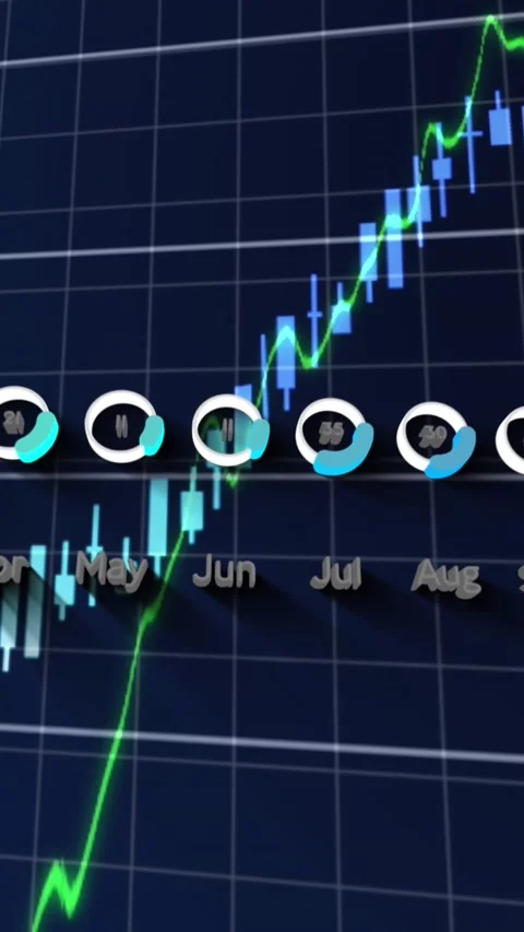 Animation of financial data processing over grid Stock Footage 344765857