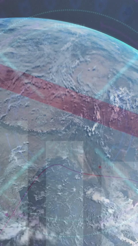 Animation of financial data processing over globe on dark background Stock Footage 344774459