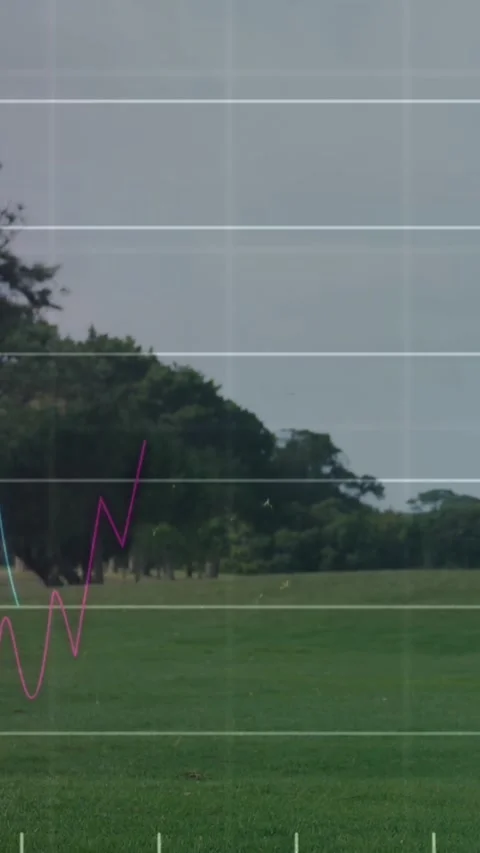 Animation of financial data processing over caucasian male golf player Stock Footage 344774870