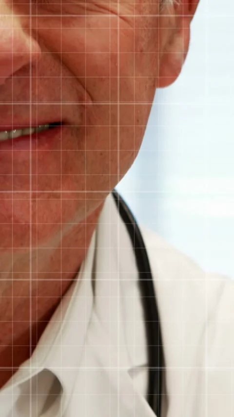 Animation of financial data processing over caucasian doctor Stock Footage 344783024