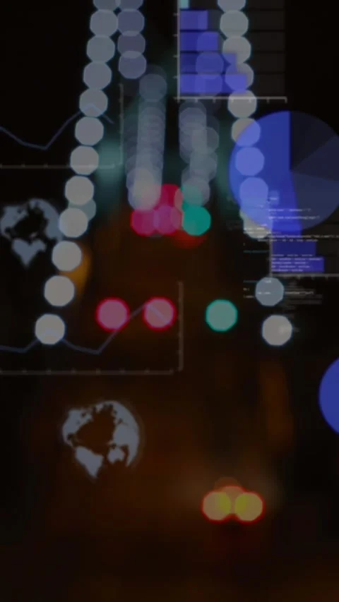 Animation of financial data processing over cityscape Stock Footage 344783285