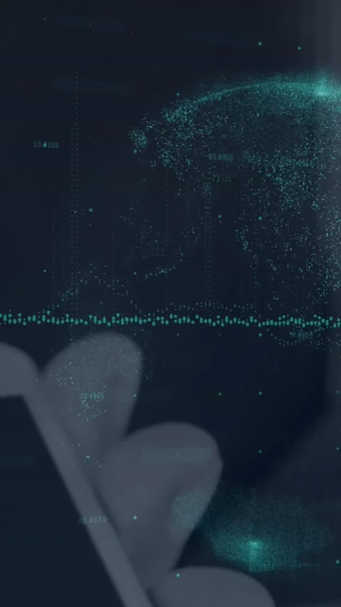 Animation of financial data processing over payment terminal Stock Footage 344802958