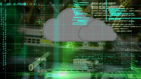 Animation of financial data processing with rotating globe on green background Video stock 328009962
