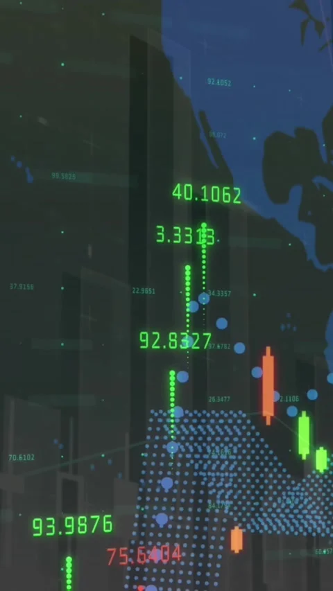 Animation of financial graphs and data over world map on black background Stock Footage 344765640