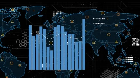 Animation of financial graphs, data and ... | Stock Video | Pond5