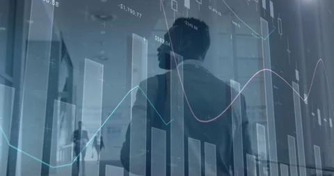 Animation of financial graphs over back ... | Stock Video | Pond5