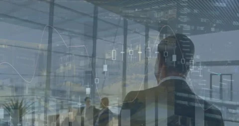 Animation of financial graphs over back ... | Stock Video | Pond5