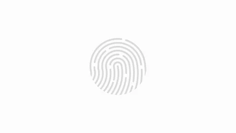 Animation of fingerprint alpha matte. Touch ID futuristic digital processing of Stock Footage 127154338