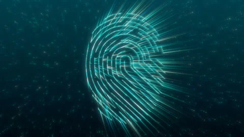 Animation of a fingerprint scanning for security or identification Stock Footage 331915901