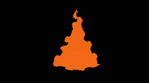 Animation of Fire Burning, Cartoon Fire animation. Stock Footage 167354681