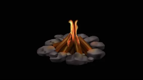 Animation fire burning in fireplace. Stock-Footage 136047424