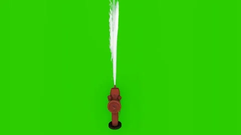 Animation of fire hydrant water spraying with green background Stock Footage 285468569