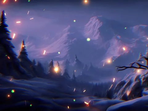 Animation of fireflies flying in forest and mountains Vidéo 242452700