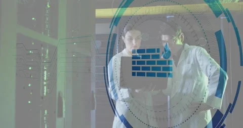 Animation of firewall icon against diver... | Stock Video | Pond5