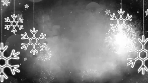 Animation firework with white snow frame for christmas festival and new year. Stock Footage 256275075