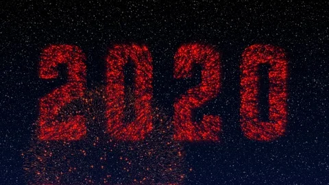Animation, fireworks for the arrival of the new year 2020 Stock Footage 121207612