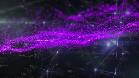 Animation of fireworks exploding and particles fireworks over cascading dna Stock Footage 329564045