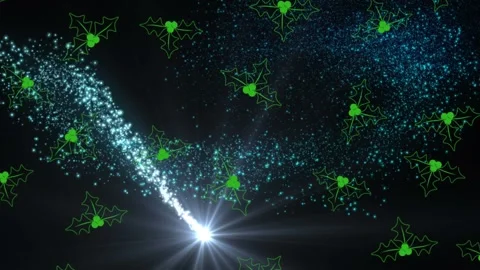 Animation of fireworks exploding and snow falling Stock Footage 327393322