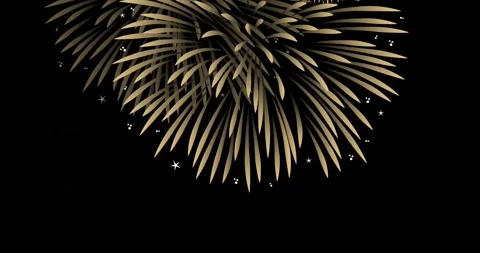 Animation of fireworks exploding on black background Stock Footage 162759813