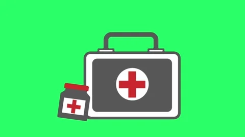 Animation first aid kit on green screen. Stock Footage 269957221