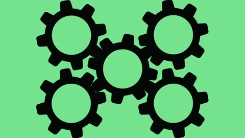 Animation of five rotating gears Stock Footage 241306159
