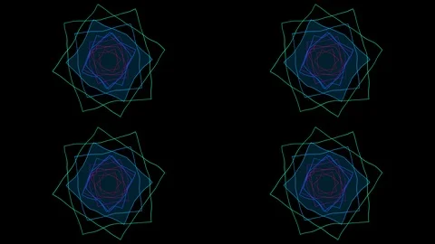 Animation - five rotating squares pattern Stock Footage 107656481