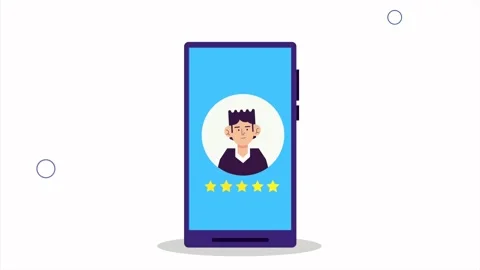 Animation of five star customer review being assigned to professional user .. 動画素材 339080827
