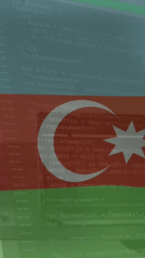 Animation of flag of azerbaijan over computer interface against laptop on desk Stock Footage 321039239