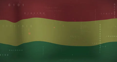 Animation of flag of bolivia over processing data Stock Footage 268267978