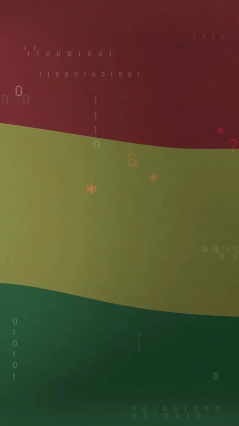 Animation of flag of bolivia over processing data Stock Footage 344244260